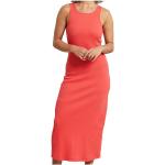 Rote Wadenlange | Midi Frühlingskleider aus Baumwolle für Damen Größe XL 