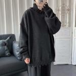 Schwarze Rollkragen Oversized-Pullover für Damen Größe XXL 