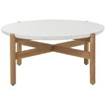 Dehner Tisch Portofino, ca. Ø80/H37,8 cm, Weiß|Hellbraun