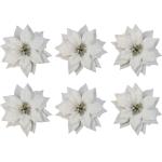 Weiße Kunstblumen aus Kunststoff 6 Teile 