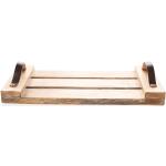Beige Tabletts aus Holz 
