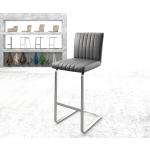 Silberne DELIFE Luiga-Flex Freischwinger Stühle aus Edelstahl 