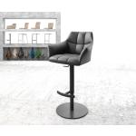 Schwarze DELIFE Yulo-Flex Barstühle aus Leder höhenverstellbar 