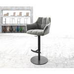 Schwarze Moderne DELIFE Yulo-Flex Barstühle aus Samt höhenverstellbar 
