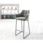 Schwarze Moderne DELIFE Yulo-Flex Barstühle aus Samt 