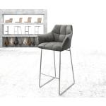 Silberne Vintage DELIFE Yulo-Flex Barstühle aus Edelstahl 