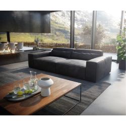 DELIFE Big-Sofa Sirpio XL 270x130 cm Lederimitat Vintage Anthrazit, Big Sofas