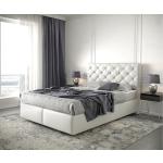 Weiße Vintage DELIFE Dream-Great Betten mit Matratze aus Kunstleder 140x200 cm 