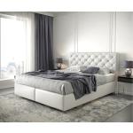 Weiße Vintage DELIFE Dream-Great Betten mit Matratze aus Kunstleder 160x200 cm 