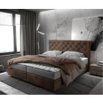 Braune Vintage DELIFE Dream-Great Betten mit Matratze aus Kunststoff 180x200 cm mit Härtegrad 3 