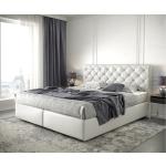 Reduzierte Weiße Vintage DELIFE Dream-Great Betten mit Matratze aus Kunstleder 180x200 cm 