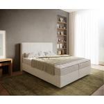 Cremefarbene DELIFE Dream-Well Betten mit Matratze 160x200 cm 