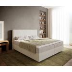 Cremefarbene DELIFE Dream-Well Betten mit Matratze mit Beinen 180x200 cm mit Härtegrad 3 