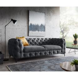 DELIFE Couch Corleone 225x97 cm Graphite 3-Sitzer Sofa, 3 Sitzer