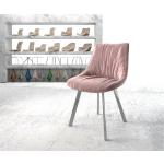 Reduzierte Pastellrosa DELIFE Esszimmerstühle aus Edelstahl 