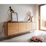 Silberne DELIFE Stonegrace Sideboards aus Akazie 