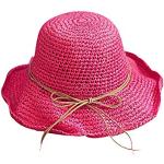 Pastellrosa Sommerhüte aus Stroh für Damen zur Party 