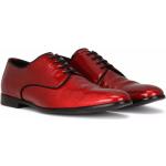Reduzierte Rote Dolce & Gabbana Derby Schuhe Schnürung aus Lackleder für Herren Größe 41,5 
