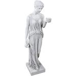 Design Toscano Hebe, die Göttin der Jugend griechische Gartenstatue, Polyresin, antikes steingrau, groß 81 cm