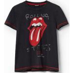 Graue Desigual The Rolling Stones T-Shirts aus Polyester für Damen Größe L 