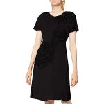 Schwarze Kurzärmelige Desigual Kleider mit Ärmel aus Elastan maschinenwaschbar für Damen Größe S 