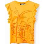 Orange Desigual T-Shirts Orangen aus Baumwolle maschinenwaschbar für Damen Größe XL 