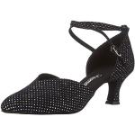 Hellbeige Diamant Dance Shoes Damentanzschuhe aus Veloursleder atmungsaktiv Größe 34 mit Absatzhöhe 5cm bis 7cm 