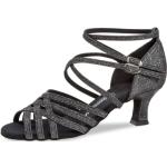 Silberne Diamant Dance Shoes Damentanzschuhe aus Veloursleder atmungsaktiv Größe 37,5 mit Absatzhöhe 5cm bis 7cm 