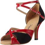 Rote Diamant Dance Shoes Damentanzschuhe aus Veloursleder atmungsaktiv Größe 39,5 mit Absatzhöhe 5cm bis 7cm 