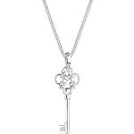DIAMORE Halskette Damen Schlüssel Diamant (0.02 ct.) in 925 Sterling Silber