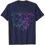 Disney Dumbo Stay Fly Neon Sparkle Colorful Portrait T-Shirt