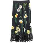 Schwarze Blumen Dolce & Gabbana Wadenlange | Midi Midiröcke aus Viskose für Damen Größe XS 
