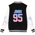 Dolpind BTS Love Yourself Baseballjacke Bangtan Boys Merchandise Jimin Jungkook Hoodie, Damen Mädchen Jungen, Jimin 95 Schwarz, XX-Large