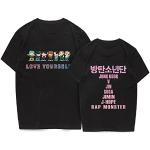 Kpop Love Yourself Shirt Suga Jungkook Jimin V Rap Jhope Jin T-Shirt für Damen, Schwarz 01, XX-Large