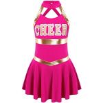 Rosa Mini Cheerleader-Kinderkostüme für Mädchen Größe 134 