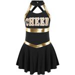 Schwarze Mini Cheerleader-Kinderkostüme für Mädchen Größe 134 