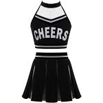 Schwarze Cheerleader-Kinderkostüme Handwäsche für Mädchen Größe 134 