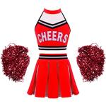Rote Cheerleader-Kinderkostüme Handwäsche für Mädchen Größe 158 