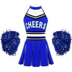 Königsblau Cheerleader-Kinderkostüme Handwäsche für Mädchen Größe 170 