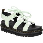 Hellgrüne Dr. Martens Plateau-Sandaletten  aus Glattleder mit herausnehmbarem Fußbett für Damen Größe 42 