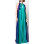 Reduzierte Aquablaue Ärmellose Alberta Ferretti Maxi Abendkleider & festliche Kleider aus Seide für Damen Größe M 