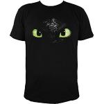 Dragons DreamWorks Kinder T-Shirt Ohnezahn/Toothless,140-146, schwarz