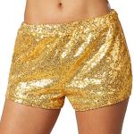Goldene Sexy Shorts & kurze Hosen mit Glitzer für Damen Größe XL 