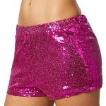 Pinke Sexy Shorts & kurze Hosen mit Glitzer für Damen Größe S 
