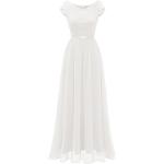 Reduzierte Weiße Dresstells V-Ausschnitt Ballkleider aus Elastan Handwäsche für Damen Größe S für die Brautjungfern 