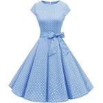 Himmelblaue Vintage Audrey Hepburn Partykleider für Damen Größe XXL zu Silvester / Neujahr 