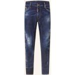 Reduzierte Marineblaue DSQUARED2 Slim Jeans aus Elastan für Herren Größe XXL 