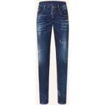 Marineblaue DSQUARED2 Skinny Jeans aus Elastan für Damen Größe XS 