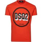 Reduzierte Orange Kurzärmelige DSQUARED2 Rundhals-Auschnitt T-Shirts Orangen aus Baumwolle für Herren Größe S 