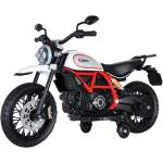 Ducati Scrambler Elektro Motorrad Kinder 12V Musik Mp3 2-6Jahr Mit Hilfswheelen Weiß